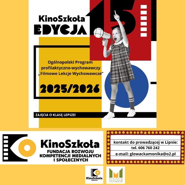 Zapraszamy do udziału w 15 edycji programu „KinoSzkoła”!