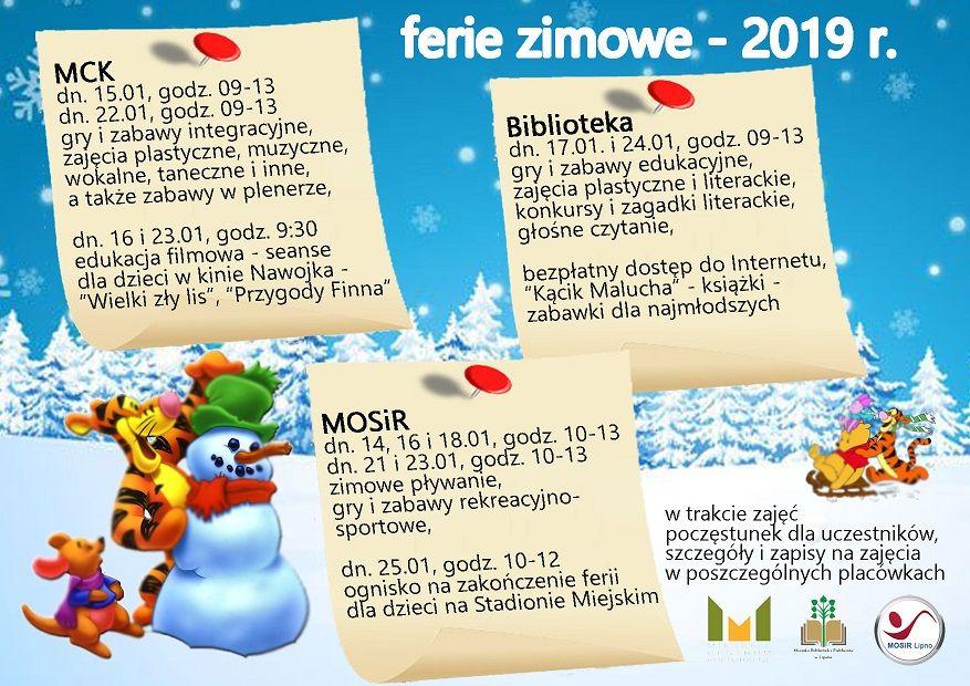 Ferie zimowe 2019 r.