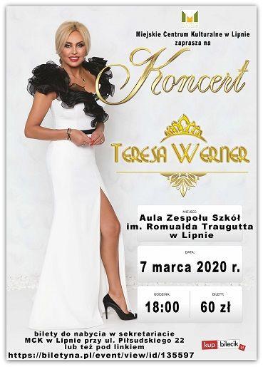 Miejskie Centrum Kulturalne w Lipnie zaprasza na koncert Teresy Werner