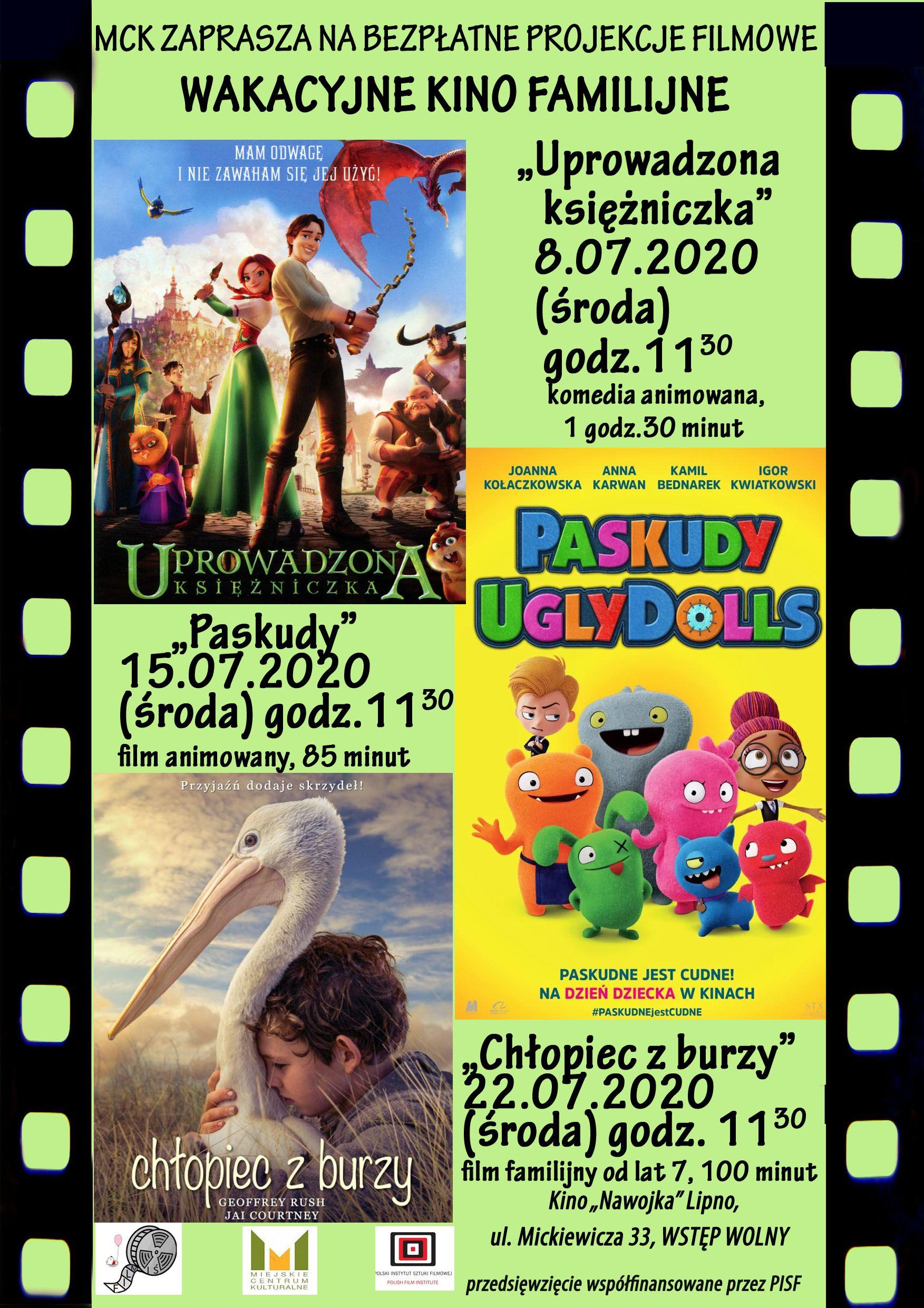 WAKACYJNE KINO FAMILIJNE, wstęp wolny