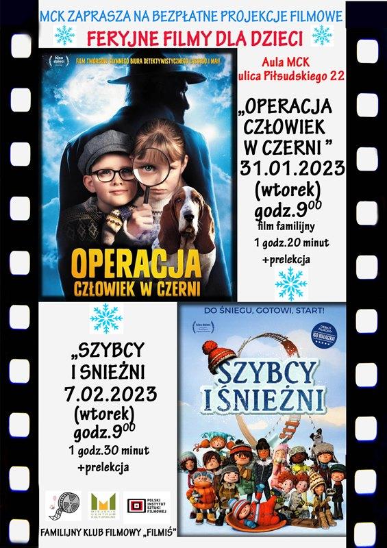 Z okazji ferii zapraszamy dzieci na BEZPŁATNE POKAZY FILMÓW FAMILIJNYCH