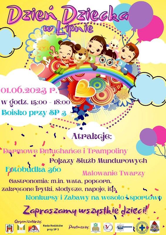 Zapraszamy na Dzień Dziecka w Lipnie przy Szkole Podstawowej nr 3